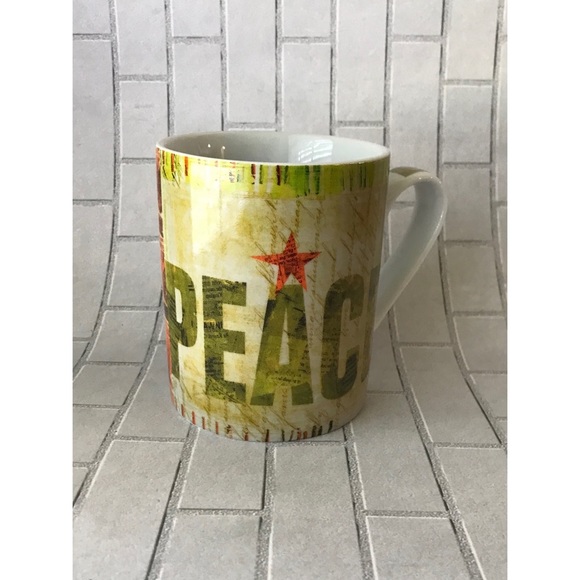 Pier 1 Porcelain PEACE Coffee Mug   16oz - Picture 2 of 5